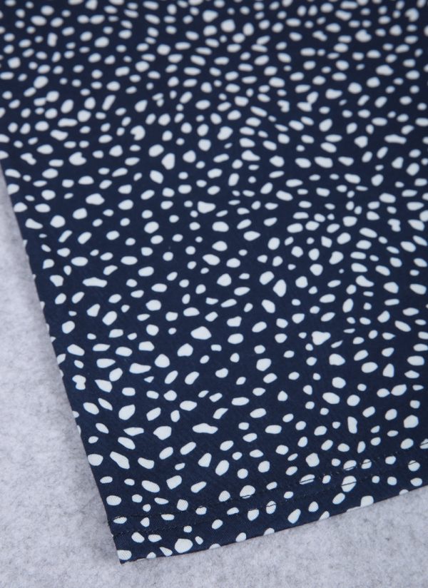 Halter Sleeveless White Polka Dot Blue Mini Dress