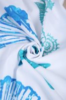 Starfish Seashell Blue White Blouse Dress